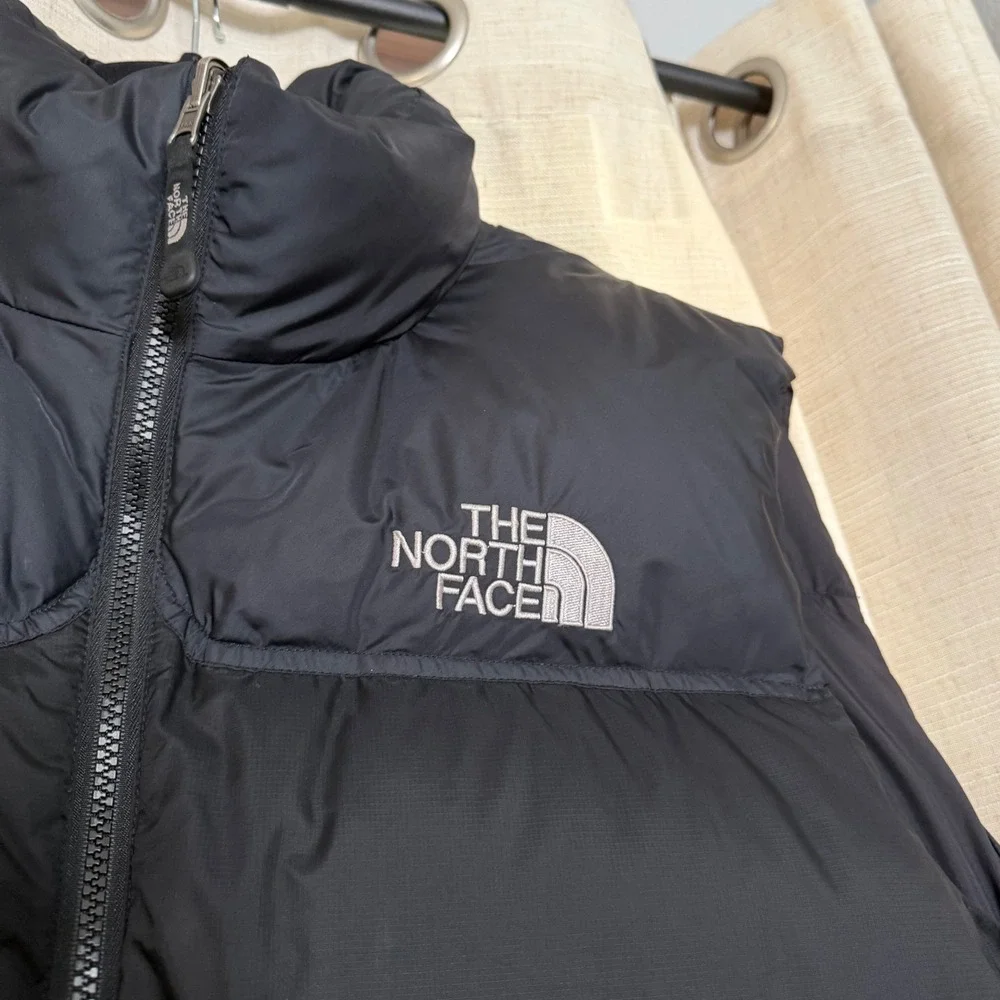 Vintage North Face Nuptse 700 Down Puffer Vest Packable Hood Men's Large Black